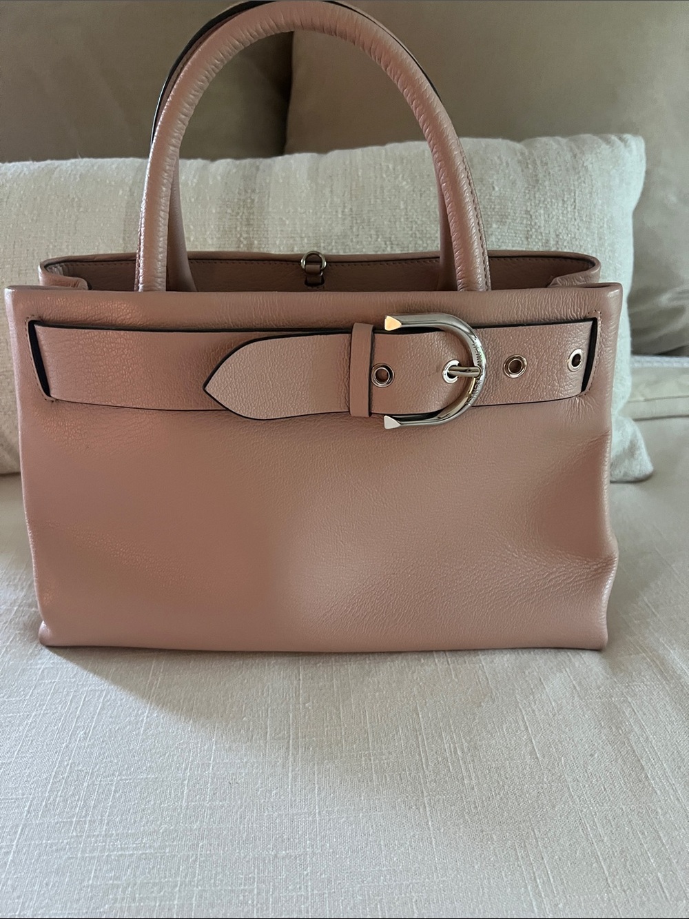 henri bendel Blush Pink Leather Top-Handle Satchel